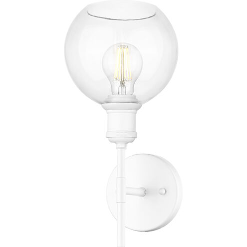 Axel 1 Light 6.5 inch Matte White Wall Sconce Wall Light in Clear Glass